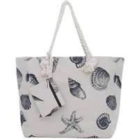 DonDon Strandtasche Shopper Schultertasche Beach Style (2-tlg), Große Strandtasche, mit Reißverschluss, tolle Motive