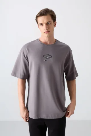 Überdimensionales Baumwoll-Mix Logo T-Shirt