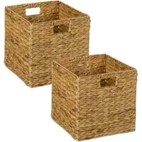 relaxdays Regalkorb Aufbewahrungskorb Wasserhyazinthe im Set (2 St., 2er Set), 2er Pack