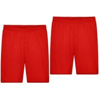 James & Nicholson Funktionsshorts Doppelpack Funktionelle Herren Teamshorts mit Innenslip JN381 (Doppelpack, 2er-Pack) Atmungsaktiv, feuchtigkeitsregulierend und schnell trocknend
