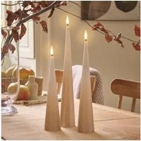 Lights4fun LED-Kerze 3er Set TruGlow® LED-Kegelkerzen mit Fernbedienung Bronze-Ombre