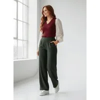 OriginalYou Schlupfhose Damen Schlupfhose Stoffhose moderne Freizeithose Stretchhose auch in größen Größen erhältlich