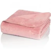 Wolldecke U2R Kuscheldecke Baumwolle, Altrosa, 150x200cm Sofadecke warm weich, Glart