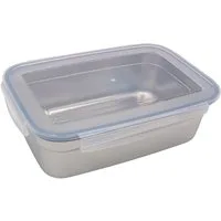 BURI Frischhaltedose Edelstahl Frischhaltedose 850ml Vorratsdose Brotdose Lunchbox, Edelstahl