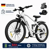 PixelPilot E-Bike Cityrad 26 Zoll Elektrofahrrad 48V 13Ah Akku u. Abnehmbarer Korb, 7 Gang, Nabenmotor, 624 Wh, (Packung)