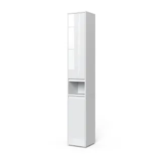 Vicco Badschrank, Weiß Hochglanz, Holzwerkstoff, 6 Fächer, Rechteckig, 30.2x191.5x30 cm, Badezimmer, Badezimmerschränke, Hochschränke