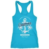 Neverless Tanktop Damen Tank-Top Anker Palmen Anchor Palms Racerback Baumwolle Slim Fit