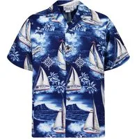 Pacific Legend Hawaiihemd "Yachten" Herren Kurzarm Baumwolle Kokosknöpfe Original Hawaii