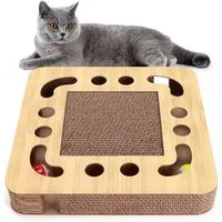 nobleza Kratzpappe Katzen kratzbrett mit Minze 3 in 1 Wellpappe Kratzmatte Katze