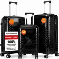 oyajia Kofferset Rollkoffer 3-teiliges Set 20 24 28 Zoll aus PP Hartschale, (Reisekoffer Set mit TSA Zahlenschloss & 4 Rollen, 3 tlg., Handgepäckkoffer + Mittelgroß + XL Trolley Set), Leichtes Trolley Set für Urlaub Business Reisen