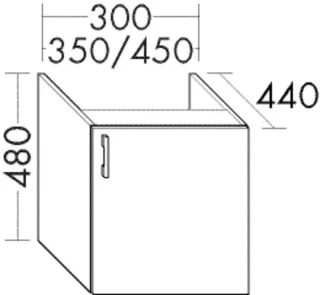 Burgbad Unterschrank zu M3 Sys30 PG1 Aqua 480x300x440 Eiche Dekor Nachtschwarz, WVEK030RF7320 WVEK030RF7320