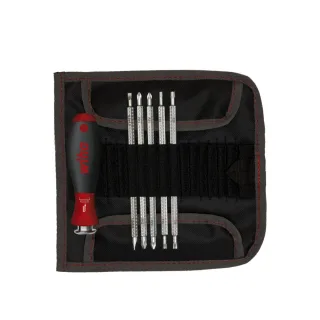 Wiha Schraubendreher mit Wechselklingen Set SYSTEM 6 gemischt 7-teilges Set mit Rolltasche - 32298