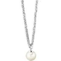 CELESTA Kette mit Anhänger Silber 925 rhodiniert mit weißer Perle 42+3cm lang