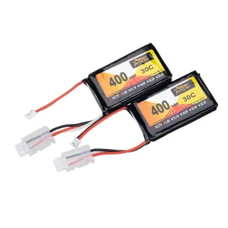 2Pcs ZOP Power 7.4V 400mAh 30C 2S LiPo Battery PH2.0 Plug for RC Drone