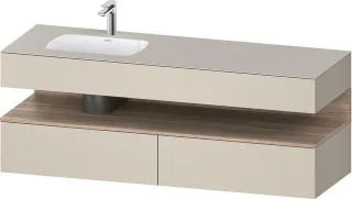 Duravit Qatego Einbauwaschtisch mit Konsolenwaschtischunterbau Taupe Supermatt 1600x500x600 mm - QA4 QA4795055830000