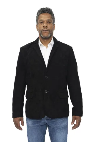 Schlanker italienischer Herren-Blazer aus Ziegenveloursleder – Alexandria