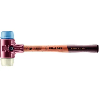HALDER SIMPLEX - Schonhammer mit Tempergussgehäuse und hochwertigem Holzstiel, TPE-soft / Nylon - 3018.040