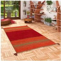 Pergamon Wollteppich Natur Teppich Kelim Navarro, Rechteckig, Höhe: 8 mm