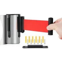 Stagecaptain Absperrpfosten PLSW-300 SR Personenleitsystem Gurtkassette (1 Stagecaptain PLSW-300 SR), Ausziehbares 3m Absperrband für die Wandmontage