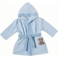 Egeria Babybademantel Teddy Bear, Langform, Walkfrottee, Kapuze, Gürtel, mit Kapuze und kleiner Stickerei, Organic Cotton