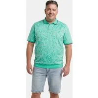Men Plus Poloshirt Poloshirt Bauchfit Halbarm Alloverprint bis 8 XL