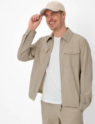 Brax Herren Overshirt Style RENZO beach, Beige, Gr. S