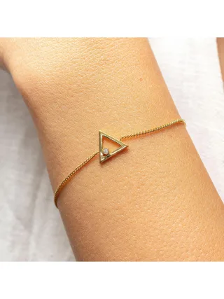 cai Armband 925 Sterling Silber gelb vergoldet Zirkonia Dreieck