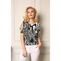 Passioni T-Shirt mit offenen Ärmeln und Zebra-Muster