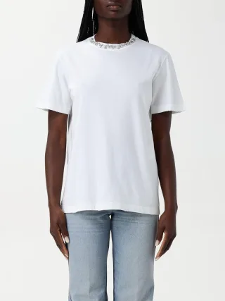 Kristall-Ausschnitt T-Shirt