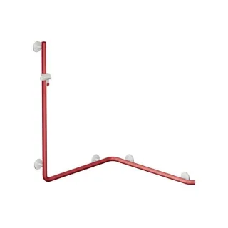 Hewi System 800 K Duschhandlauf 950.35.2309133 1110mm, Brausehalter, Stützen und Rosetten signalweiß, rubinrot