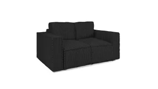 Sofa Designersofa 2-Sitzer VAJANA Stoff Tilia Schwarz