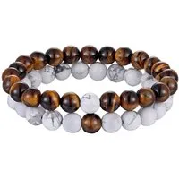 The Beauty House Armband Lavastein Naturstein Armband mit schwarzen Lava Perlen Energiearmband