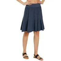 Caspar Faltenrock Damen Musselin Midi Rock knielang 100% Baumwolle Made in Italy - Ro037