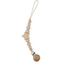 Zayno Schnullerbefestigung Schnullerkette "Sternchen" in Beige, (Packung, 1-tlg., Ermuntert, den Schnuller eigenständig zu greifen), Beeindruckt mit einem zeitlosen Design