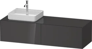 Duravit White Tulip Konsolenwaschtischunterbau wandhängend Graphit Hochglanz 1300x550x408 mm - WT486 WT4864LH1H10010