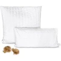 Feluna Kopfkissen Kamelhaar Kopfkissen– kissen wolle Ergonomisch & Atmungsaktiv, Füllung: 100 % Kamelhaarflaum, ergonomisches Schlafkissen