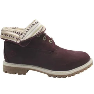 Timberland Authentic Roll Top Womens Leder Burgund Schnürstiefel 8767R B47D
