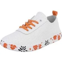Ital-Design Stylischer Freizeitschuh mit floralem Sohlenrand Sneaker (91554304) Flach Sneakers Low in Weiß