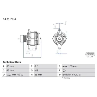 Bosch Lichtmaschine Hyundai I10 I20 0986083780