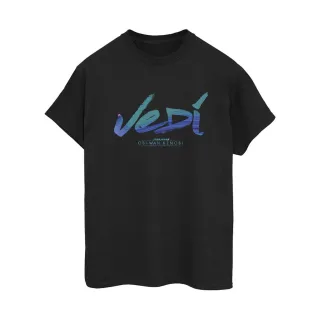 Star Wars Womens/Ladies Obi-Wan Kenobi Jedi Painted Font Cotton Boyfriend T-Shirt (Noir)