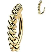 Taffstyle Bauchnabelpiercing Bauchnabelpiercing Clicker Scharnier Ring gedrehter Stab Gold, Bauchnabelpiercing Banane Bauchnabel Piercing Schmuck Stecker