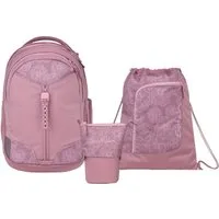 Satch Schulranzen Schulrucksack-Set MATCH Magnolia Dream 3-teilig (3-teilig), Schulranzen, ergonomisch, 30 + 5 Liter, 4 Fächer
