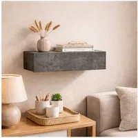 HTI-Living Wandregal mit Schublade 40 cm Betonoptik, 1 Stück 1-tlg.