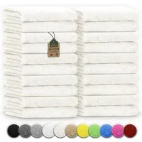 NatureMark Gästehandtuch 20er-Sparpack Frottier Gästetücher 30x50cm, 100% Baumwolle (20-St), GÃ¤stehandtuch 30x50cm NaturweiÃŸ