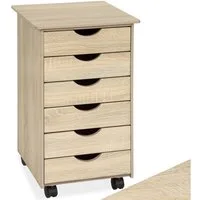 tectake Rollcontainer, aus Holz