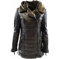Zimmert Leather Ledermantel Cindy weiches, gestepptes Leder mit Kapuze