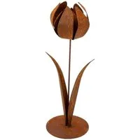Rostikal Dekofigur Rost Deko Blumen Gartendeko, echter Rost