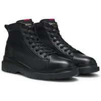 HUGO Nash Schnürboots Stiefelette, Schnürstiefelette, Casual-Boots mit Profilsohle