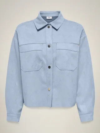 JDY - JDYJULLE L/S FAKE SUEDE SHIRT JRS NOOS Cashmere Blue - Gr. - L