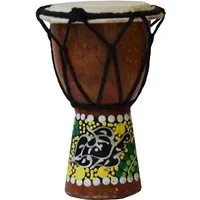 SIMANDRA Trommel Djembe bemalt, Dot Painting Handarbeit